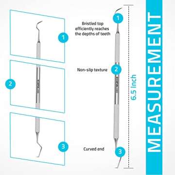 Utopia Care Professional Dental Tartar Scraper Tool - Dental Pick, Double Ended Tartar Remover for T...