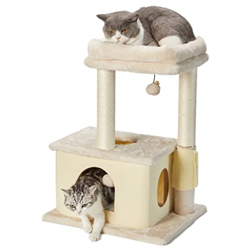 MECOOL Cat Tree,Scratching Posts with Condos Tower Beds and Dangling Ball Toys,Massage Brush 5in1 Mu...