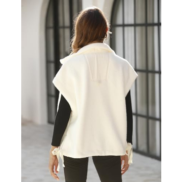 Gozoloma Women's Trendy Oversized Fleece Vest with Pockets