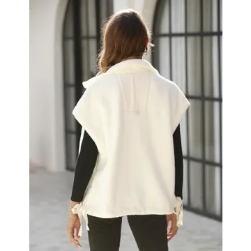 Gozoloma Women's Trendy Oversized Fleece Vest with Pockets