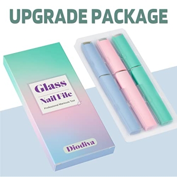 Diodiva Glass Nail Files 3 Pack - Reusable & Stylish Nail Care