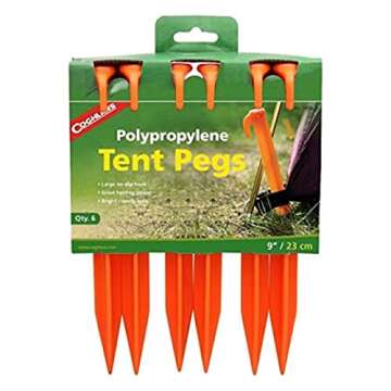 Coghlan's 9-Inch Polypropylene Tent Pegs, 6-Pack