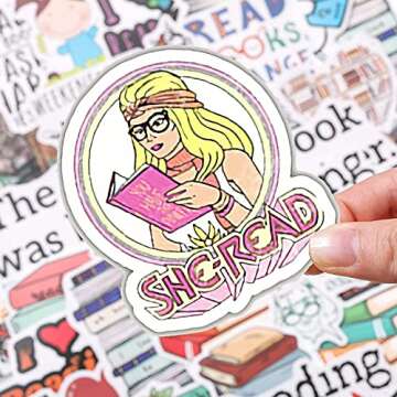 100PCS Reading Stickers Pack Motivational Decals Stickers for Water Bottle Positive Books Study Stickers for Teen Students Teachers Adults Kids Waterproof Laptop Stickers for Phone Skateboard Decor