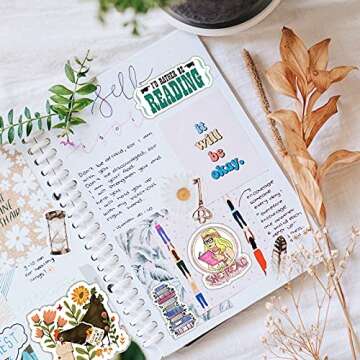 100PCS Reading Stickers Pack Motivational Decals Stickers for Water Bottle Positive Books Study Stickers for Teen Students Teachers Adults Kids Waterproof Laptop Stickers for Phone Skateboard Decor