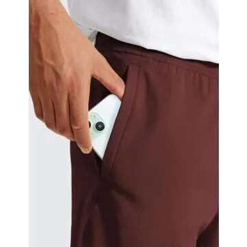 CRZ YOGA Mens 4-Way Stretch Golf Joggers with Pockets 30" - Track Gym Athletic Workout Hiking Pants Dark red Medium