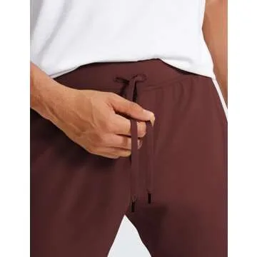 CRZ YOGA Mens 4-Way Stretch Golf Joggers with Pockets 30" - Track Gym Athletic Workout Hiking Pants Dark red Medium