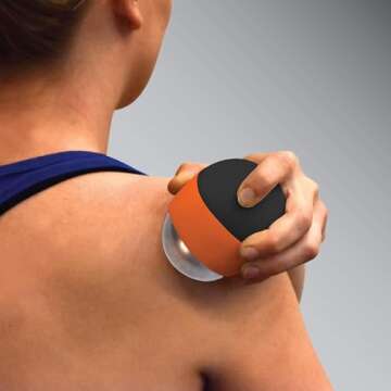 KT Health, Ice/Heat Therapeutic Massage Ball for Muscle Pain & Stress Relief, Black/Orange