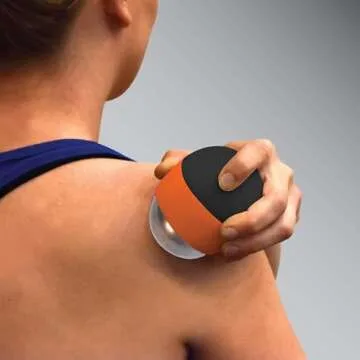 KT Health, Ice/Heat Therapeutic Massage Ball for Muscle Pain & Stress Relief, Black/Orange