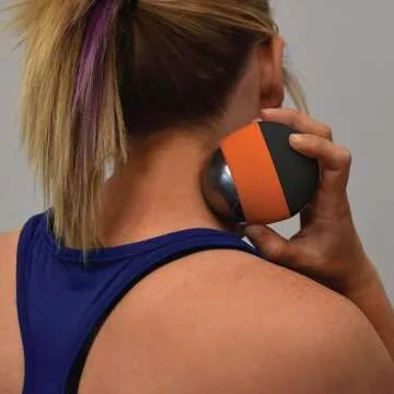 KT Health, Ice/Heat Therapeutic Massage Ball for Muscle Pain & Stress Relief, Black/Orange