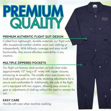 Army Universe US Air Force Military Style Flightsuit - Authentic Khaki Jump Suit (Large)