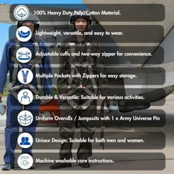 Army Universe Military Style Flightsuit with Pockets for Men