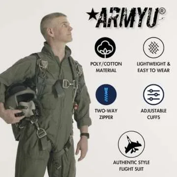 Army Universe Military Style Flightsuit with Pockets for Men