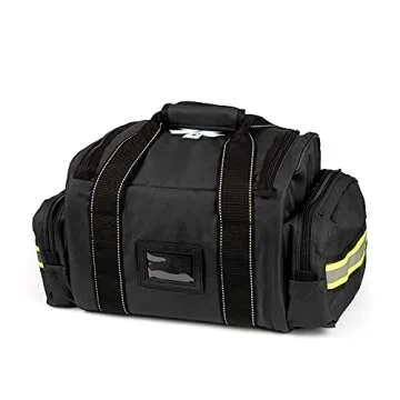 Scherber Fully-Stocked First Responder Bag | Professional EMT/EMS Trauma & Bleeding Medical Kit | HSA/FSA Approved | CAT Tourniquet, HyFin Chest Seal, Israeli Bandage & 250+ First Aid Supplies (Black)