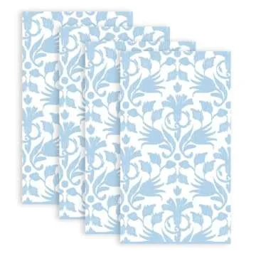 Stxy Blue Floral Disposable Dinner Napkins for Events