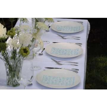 Stxy Blue Floral Disposable Dinner Napkins for Events