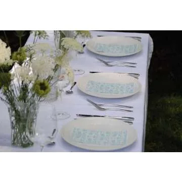 Stxy Blue Floral Disposable Dinner Napkins for Events