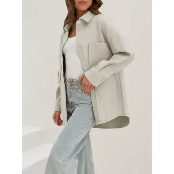 Stylish MEROKEETY Women's Wool Shacket Jacket for Fall