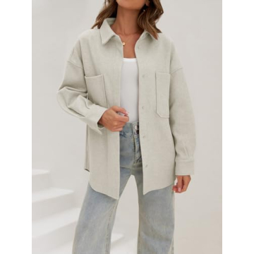 Stylish MEROKEETY Women's Wool Shacket Jacket for Fall