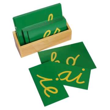 Montessori Sandpaper Double Letters, Cursive - Engage Young Learners with Tactile Fun!