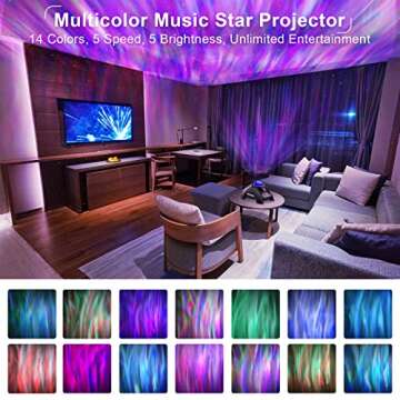 Star Projector, TOGAVE Aurora Projector for Decor, with Bluetooth Speaker and White Noise Light Nigh...