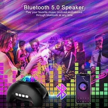 Star Projector, TOGAVE Aurora Projector for Decor, with Bluetooth Speaker and White Noise Light Night , Galaxy Projector for Kids, Adults, Gaming Room, Home Theater(Black)