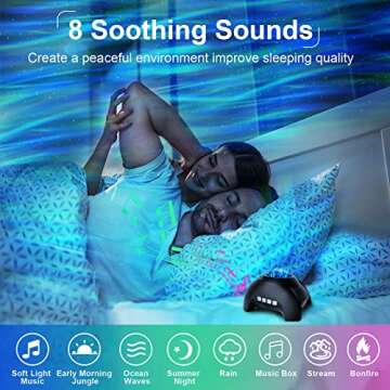 Star Projector, TOGAVE Aurora Projector for Decor, with Bluetooth Speaker and White Noise Light Night , Galaxy Projector for Kids, Adults, Gaming Room, Home Theater(Black)