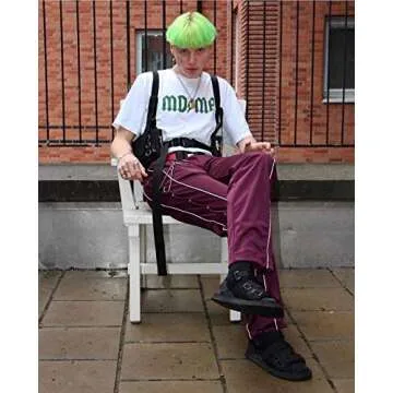 NEDVI Men Women Fashion Chest Front Bag Hip Hop Streetwear Functional Waist Packs Bag Adjustable Tactical Shoulder Bags Chest Rig Bag,Black Bag