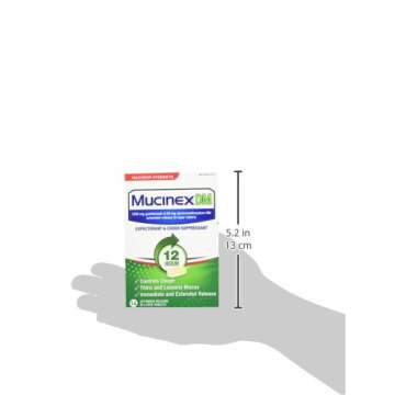 Mucinex DM Maximum Strength 12-Hour Expectorant and Cough Suppressant Tablets, 14 ct