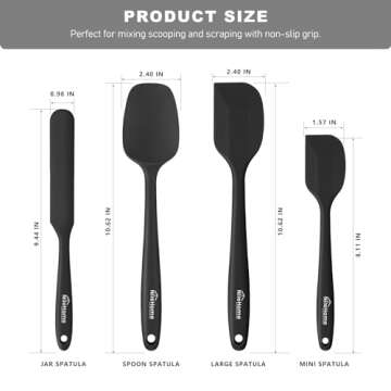 NileHome Silicone Spatula Set - Premium BPA-Free Cooking Utensils 4 Pack
