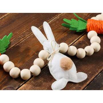Cute Easter Banner with Bunnies and Carrots Garland