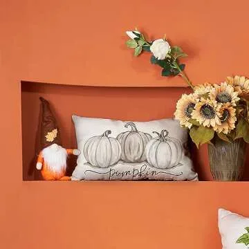 DFXSZ Fall Pillow Covers - 12x20 Inch Autumn Pumpkin Design for Home Decor