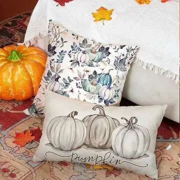 Stylish DFXSZ Fall Pumpkin Pillow Cover 12x20 Inch