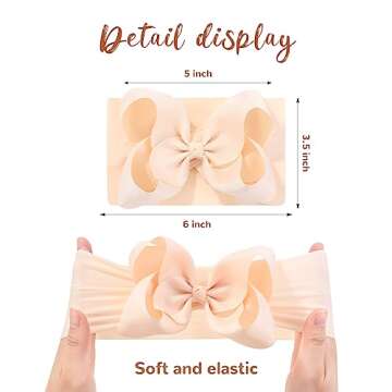 doboi Baby Girl Hair Bows and Nylon Headbands Set - 20PCS Infant Toddler Accessories With Big Bows