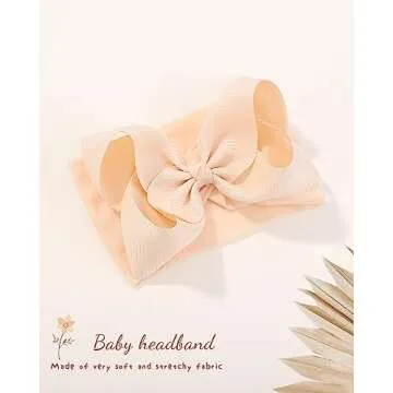 doboi Baby Girl Hair Bows and Nylon Headbands Set - 20PCS Infant Toddler Accessories With Big Bows