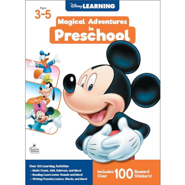 Disney Learning Magical Adventures in Preschool Workbook for Math and Alphabet Fun