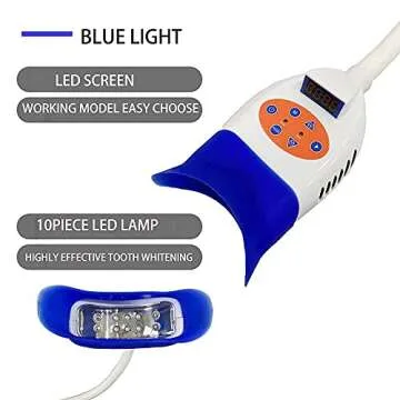 Teeth Whitening Lamp 36W Floor Stand Type Dental Cold Teeth Bleaching Machine for Clinic and Beauty Accelerator Bleaching System with 10pcs LED Blue Light Blue/Red Light 2 Colors(US Shipping)