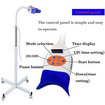 Teeth Whitening Lamp 36W Floor Stand Type Dental Cold Teeth Bleaching Machine for Clinic and Beauty Accelerator Bleaching System with 10pcs LED Blue Light Blue/Red Light 2 Colors(US Shipping)