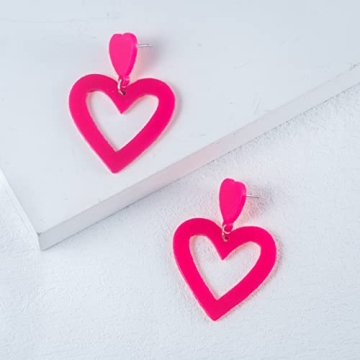 Heart Love Couple Colorful Stud Earrings for Women