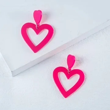 Heart Love Couple Colorful Stud Earrings for Women
