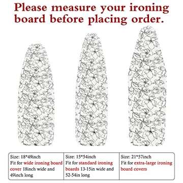 Extra-Wide Ironing Board Cover and Pad with Scorch Resistant Padding 18" x 49"