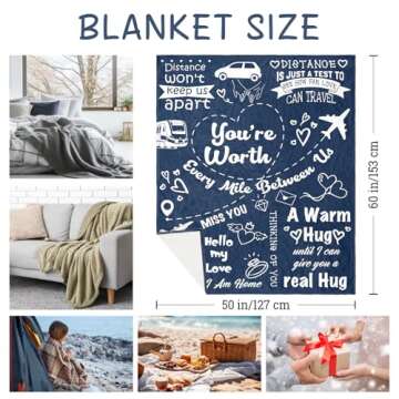 Yofipon Long Distance Relationship Gifts, Boyfriend Gifts from Girlfriend, Boyfriend Birthday Gifts Blankets 60"X50", Romantic Gifts for Him Fathers Day Christmas Valentines, to My Boyfriend