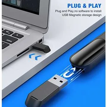 DINOSTRIKE Wireless Presenter Remote with Air Mouse Control, Rechargeable USB Presentation Clicker PPT Pointer RF 2.4GZ PowerPoint Clicker Slide Advancer for Computer Laptop Mac