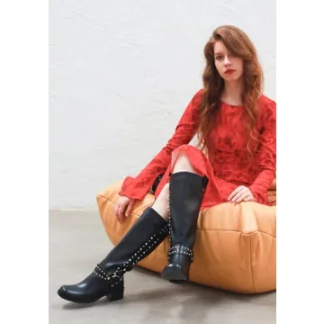 MUCCCUTE Stylish Knee High Moto Boots for Women