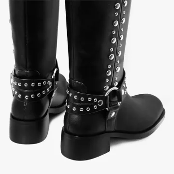 MUCCCUTE Stylish Knee High Moto Boots for Women