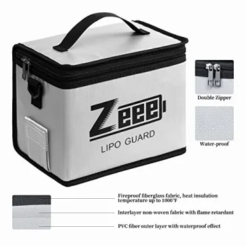 Zeee Fireproof and Explosionproof Battery Storage Bag - Large Capacity