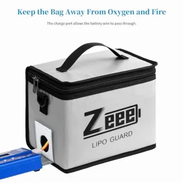 Zeee Fireproof and Explosionproof Battery Storage Bag - Large Capacity