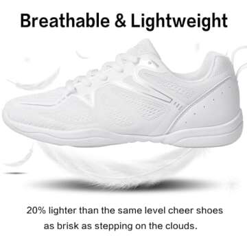 Smapavic Cheer Shoes for Girls - Comfortable Lightweight Sneakers