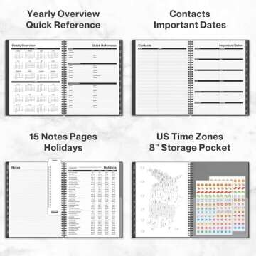 Dunwell Large 2025 Planner Book - Daily & Weekly Organizer