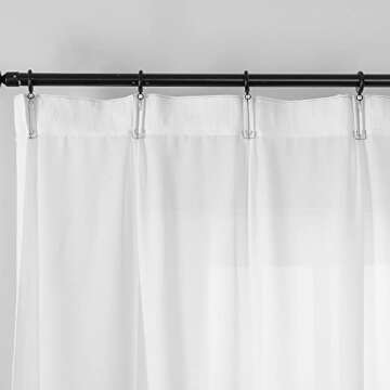 Ftinala Extra Long Curtains 132 Inch Semi Sheer Curtains White Pinch Pleat Light Filtering Curtains & Drapes 2 Panels High Ceiling Living Room Divider Curtains Privacy Window Treatments Velvety