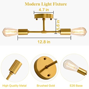 Stunning Brushed Brass 2-light Wall Sconce for Any Room